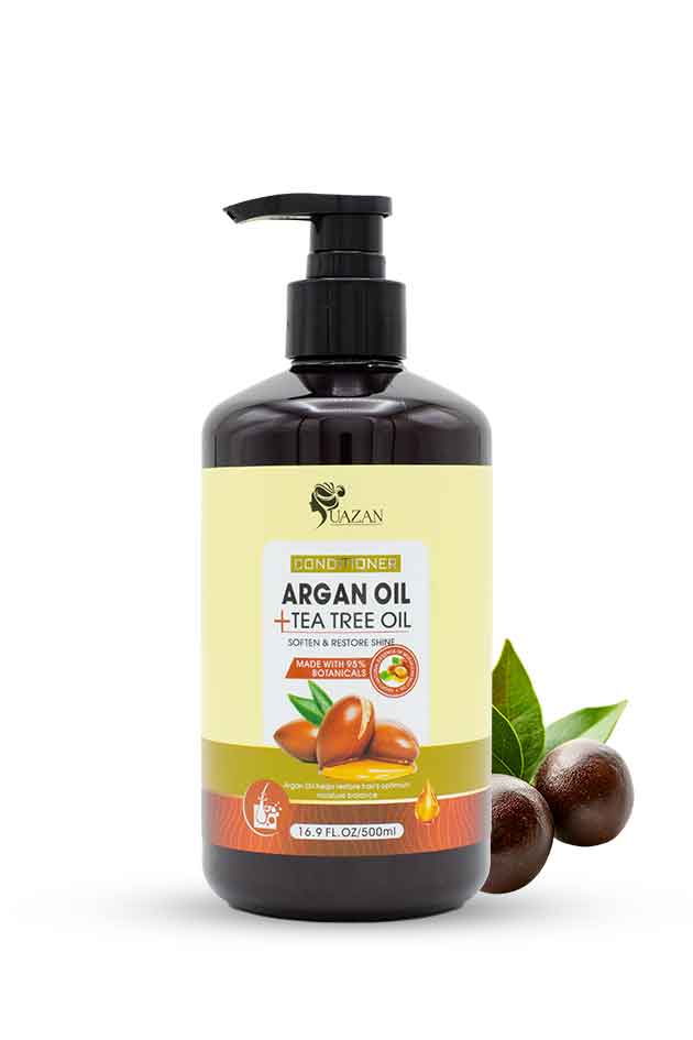 UAZAN Argan Oil + Tea Tree Oil Conditioner – 500 ml | Deep Moisturizing & Shine Restoring Formula