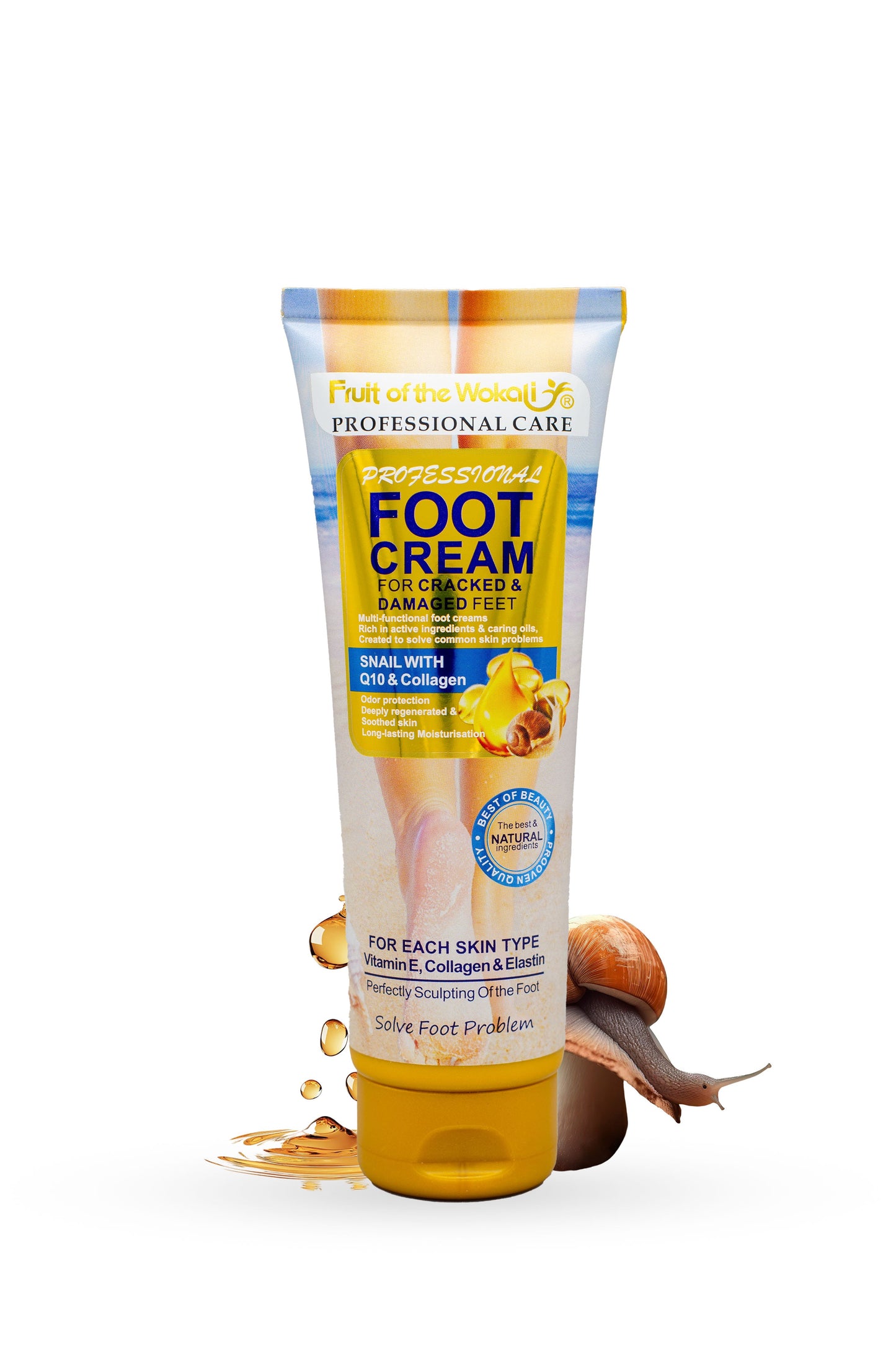 Professional Foot Cream | Snail With Q10 & Collagen | Wokali | 130ml |