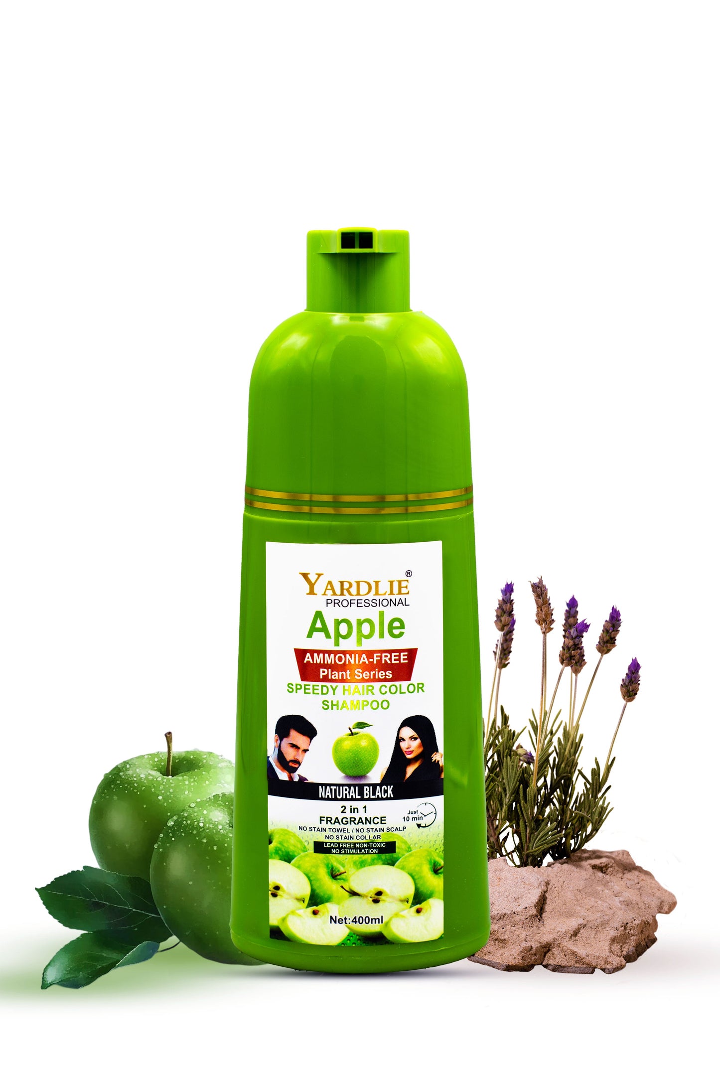 Apple Hair Color Shampoo | Natural Black | Yardlie | 400ml