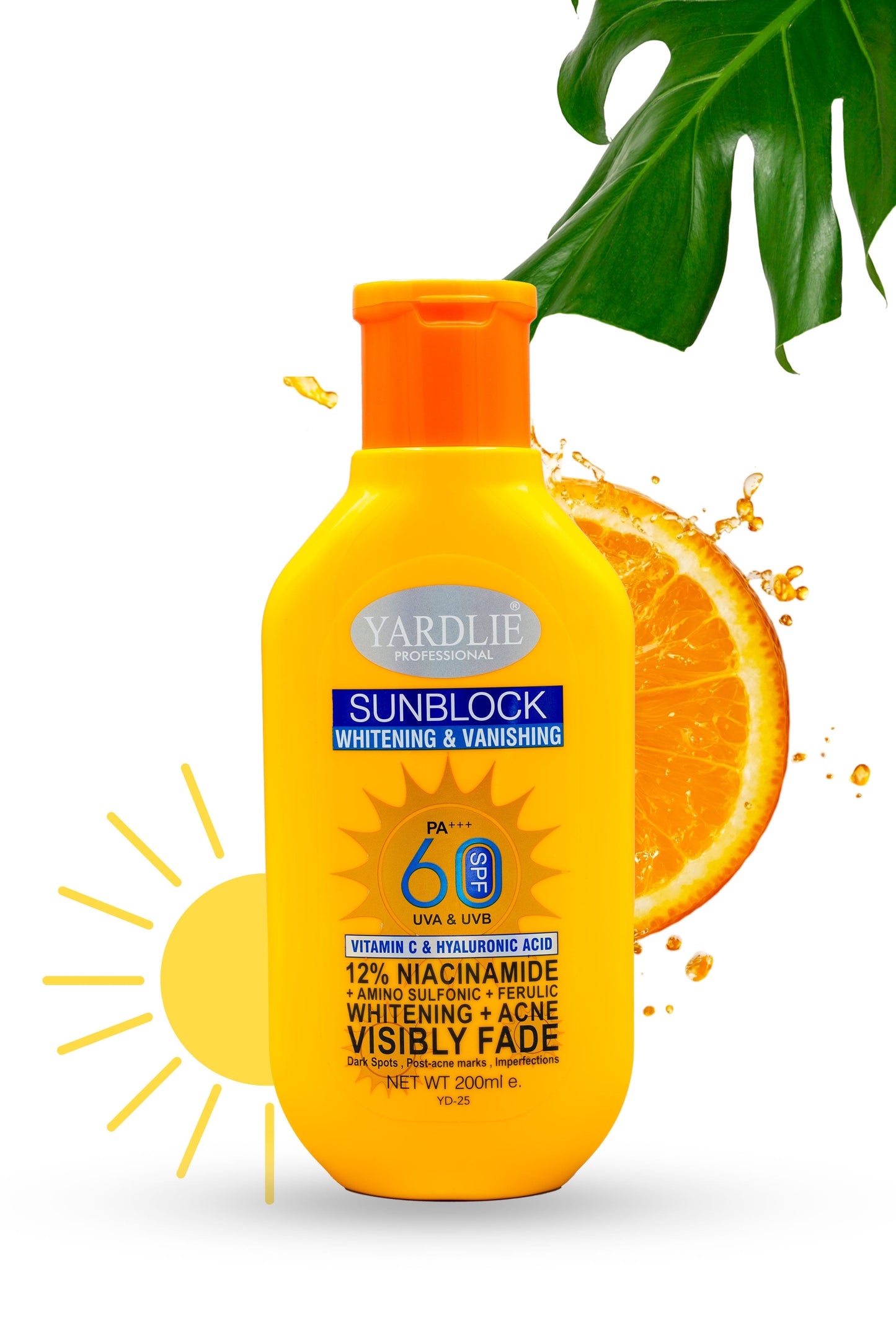 Sunblock | Vitamin C & Niacinamide | UK Based Formula | Yardlie Professional | 200ml