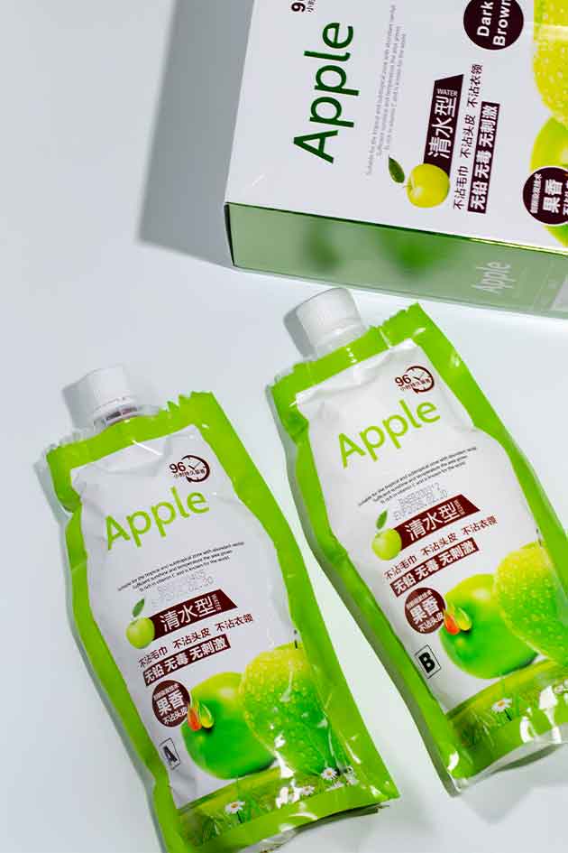 Apple Dark Brown Hair Color Cream Organic and Natural Ammonia Free Full Gray Coverage