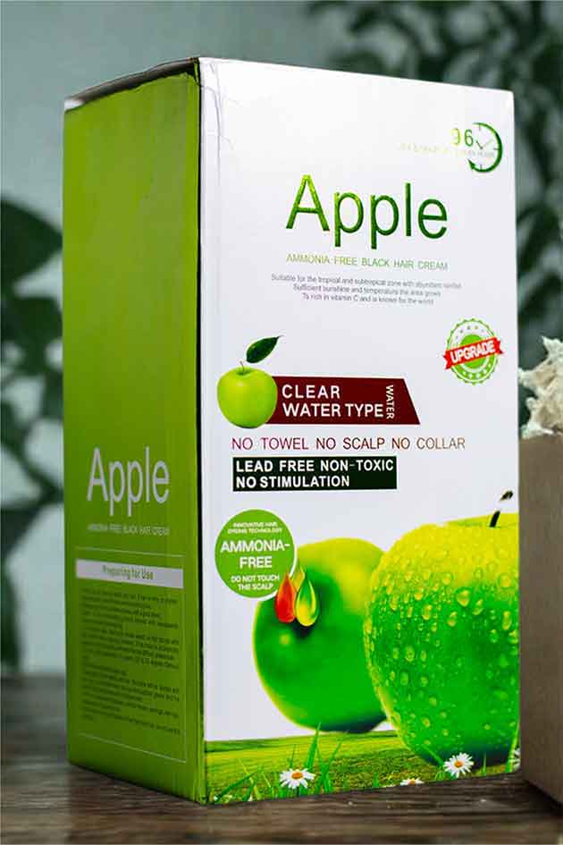 Apple Ammonia-Free Clear Water Hair Dye Cream – Natural Black 1000ml Duo