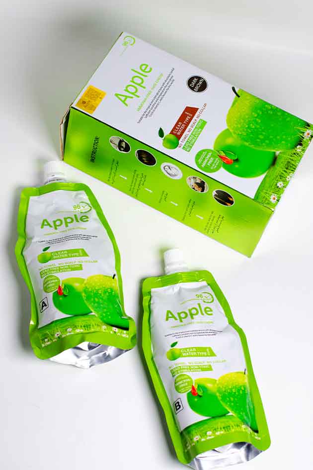 Apple Hair Color Cream Dark Brown Shade A and B Refill Pack 1000ml