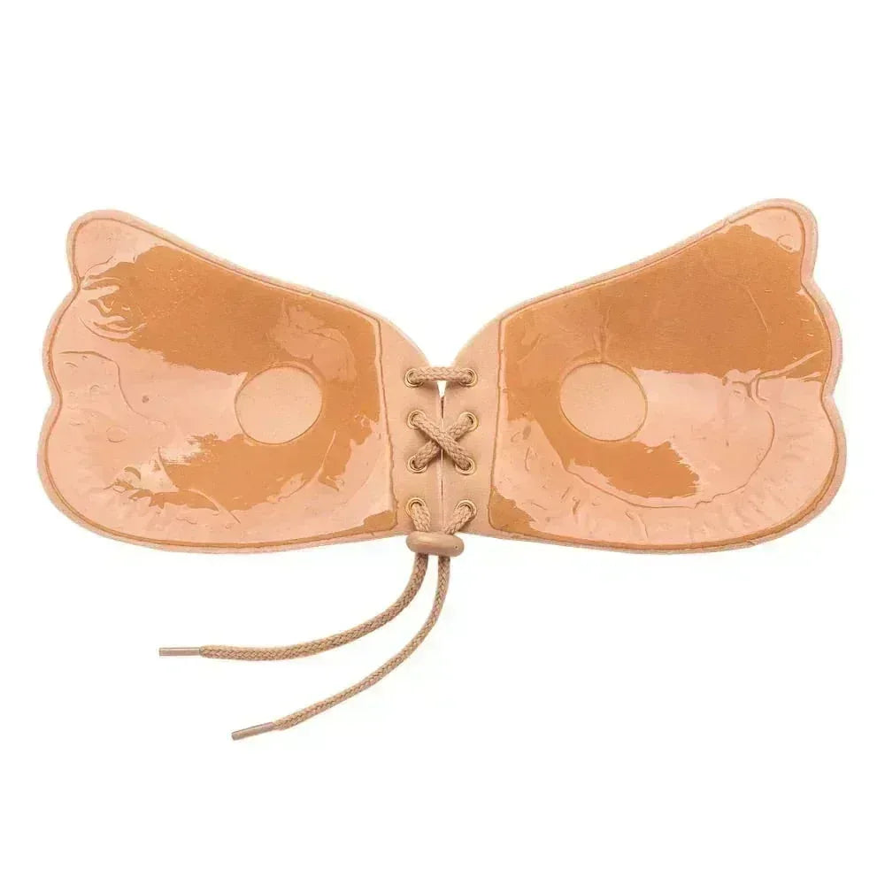 Mudassir Cosmetics Butterfly Strapless Bra | Silicon Self Sticky Invisible Bra with Drawstring for Women