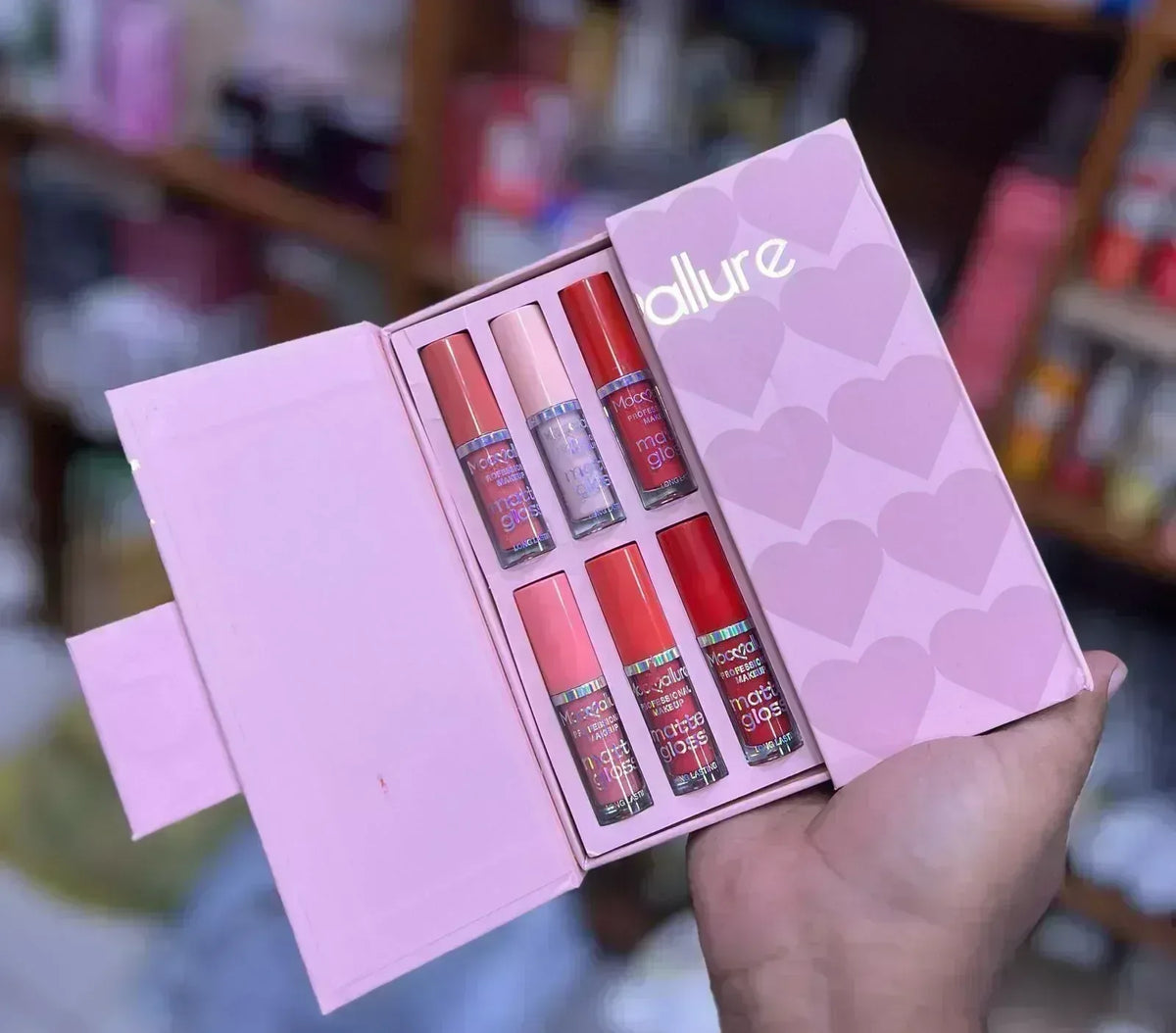 Mudassir Cosmetics | Mocallure Heart Super Glossy Matte 12-Piece Lip Set | Vibrant Colors and Smooth Finish
