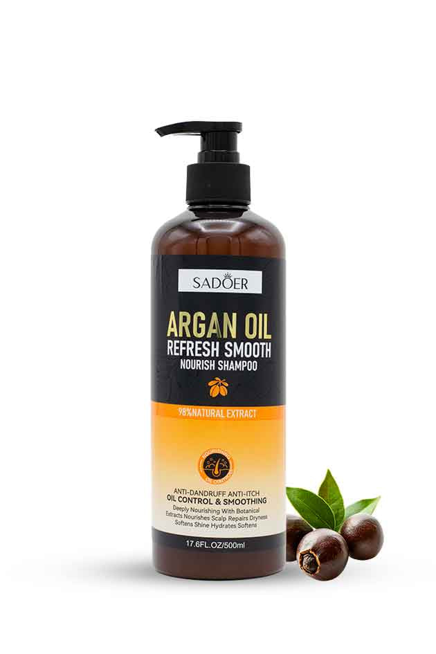 Sadoer Argan Oil Refresh Smooth Shampoo – 500 ml | Nourishing & Oil Control Formula with 96% Natural Extracts