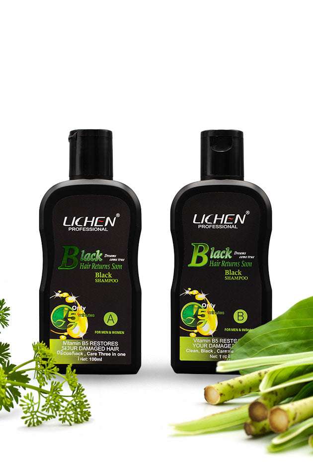 Hair Color Shampoo | Mixing Paste | Natural Black | Lichen | 200Ml