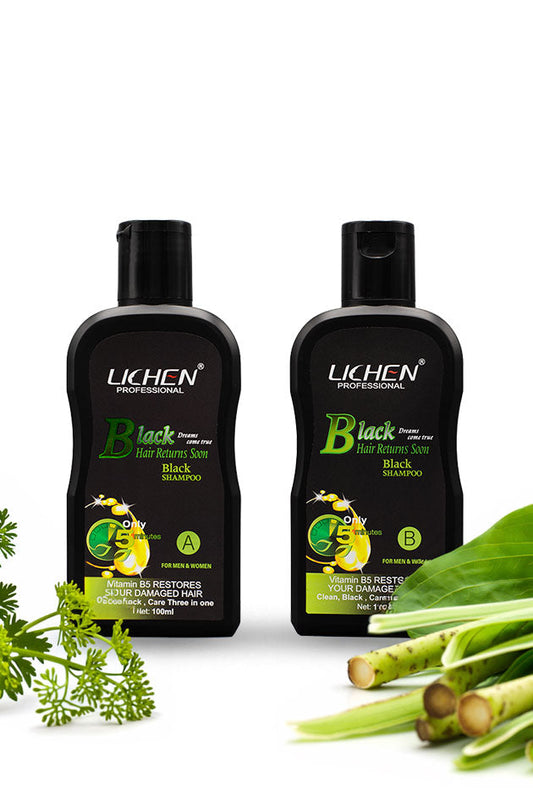 Hair Color Shampoo | Mixing Paste | Natural Black | Lichen | 200Ml