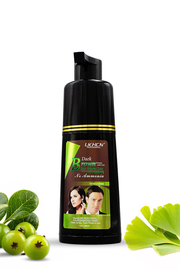 Dark Brown Hair Color Shampoo 200ml by Lichen Professional Pakistan