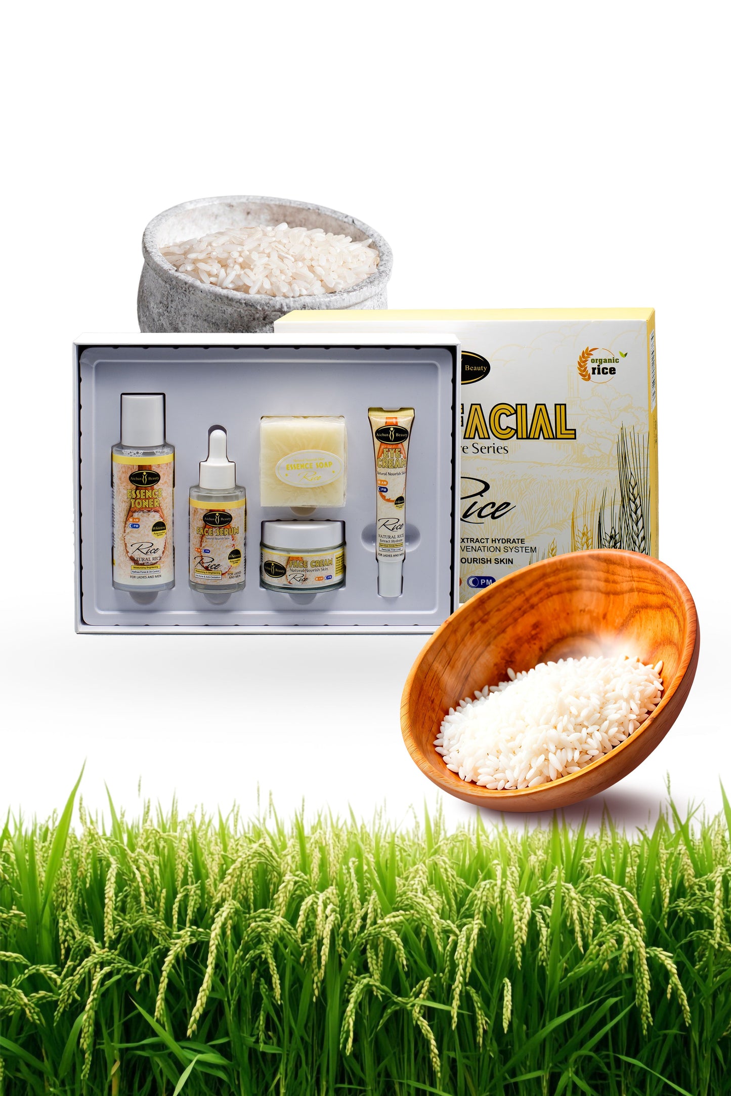 Rice Facial Kit | 5 Piece Set | Aichun Beauty |