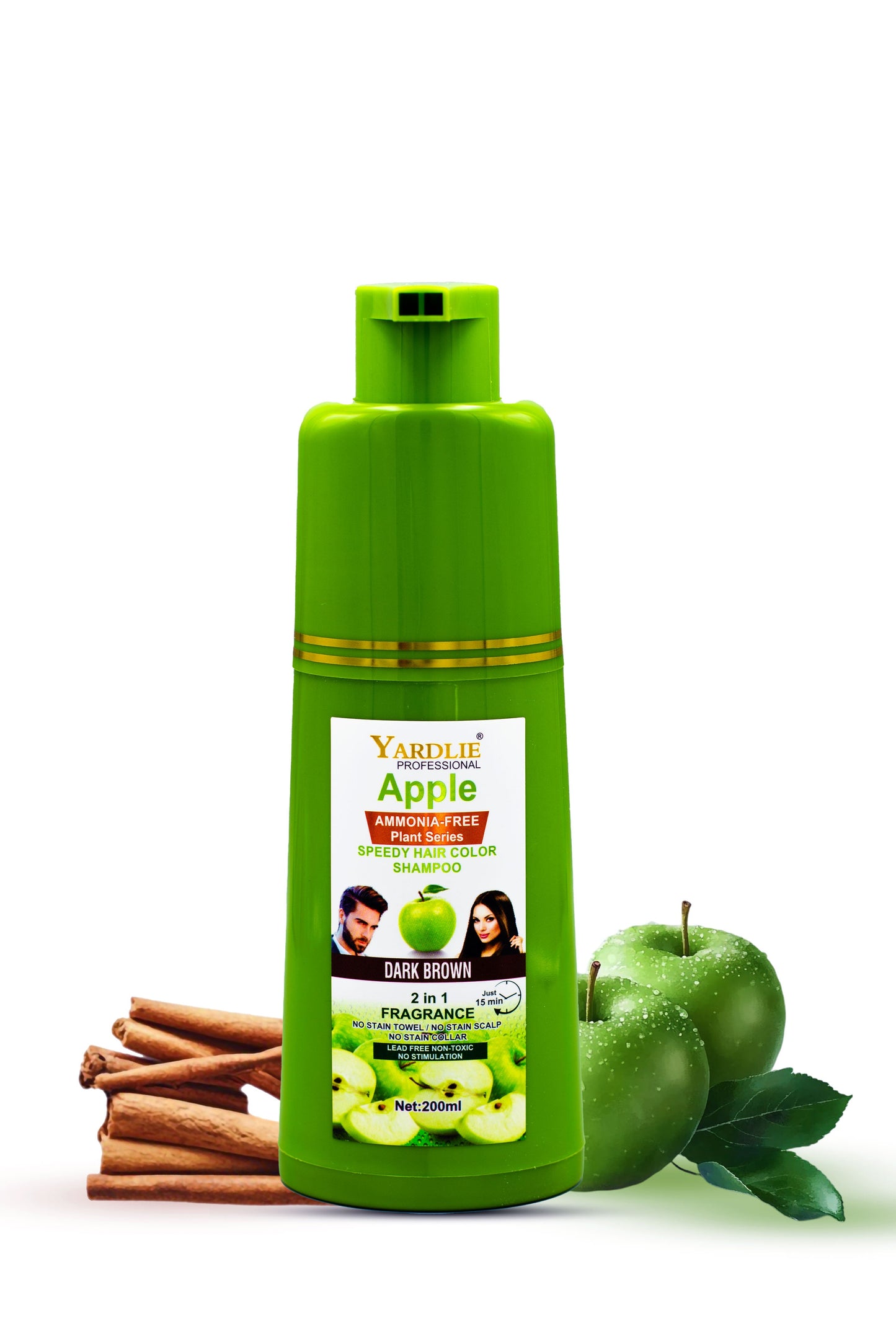 Apple Hair Color Shampoo | Dark Brown | Yardlie | 200ml