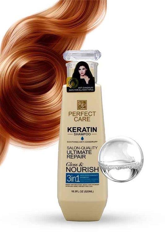Ultimate Keratin Shampoo 520ml | Perfect Care | Sulphate, Paraben & Silicone Free for Healthy Hair
