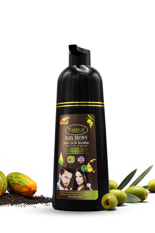 Yardlie Dark Brown Hair Color Shampoo for Hair and Beard 400ml