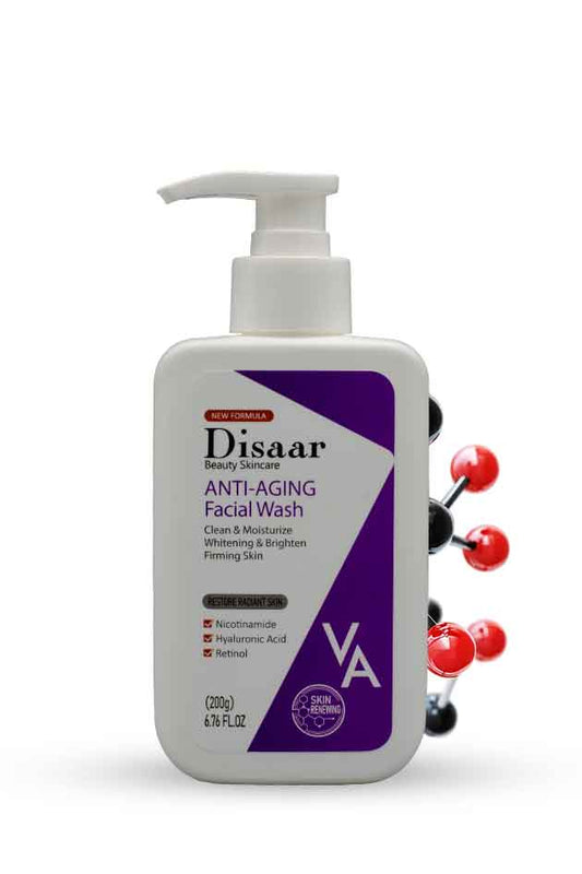 Disaar Facial Wash with Retinol, Hyaluronic Acid & Vitamin C for Glowing, Youthful Skin |200g