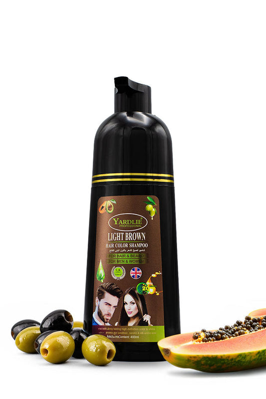 Yardlie Light Brown Hair Color Shampoo for Hair and Beard 400ml