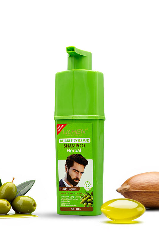 Lichen Bubble Colour Shampoo Dark Brown Beard 200ml Pakistan