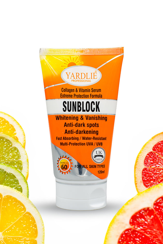 Sunblock SPF 60 Yardlie 120ml UVA UVB Protection for All Skin Types