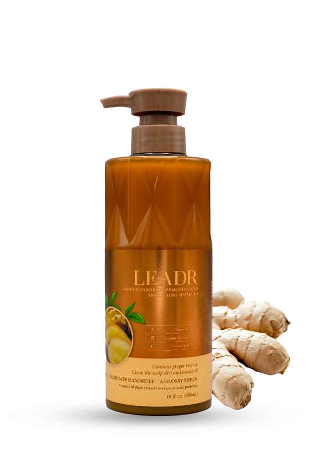 LEADR Ginger Anti-Dandruff & Smoothing Shampoo – Clean Scalp, Strong & Shiny Hair |500ml