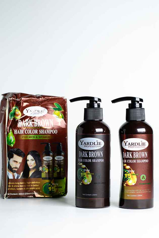 Yardlie Professional Dark Brown Hair Color Shampoo Set For Men & Women Box Damaged Stock Clearance