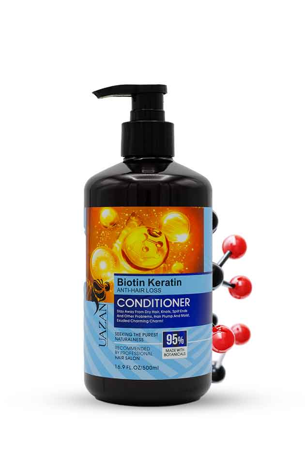 UAZAN Biotin Keratin Hair Conditioner – 500 ml | Anti-Hair Loss & Deep Repair for Smooth, Shiny Hair