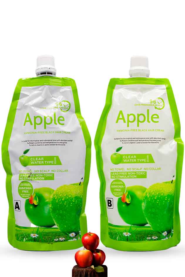 Apple Ammonia-Free Clear Water Hair Dye Cream – Natural Black 1000ml Duo