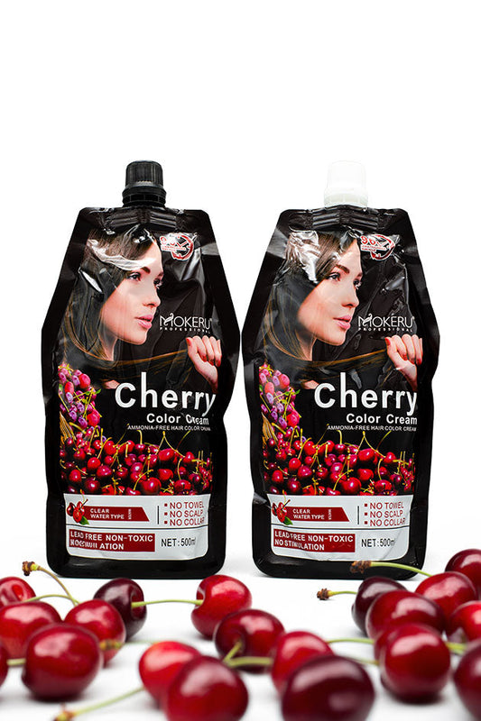 Mokeru Cherry Ammonia Free Black Hair Color Cream 500ml+500ml Pakistan