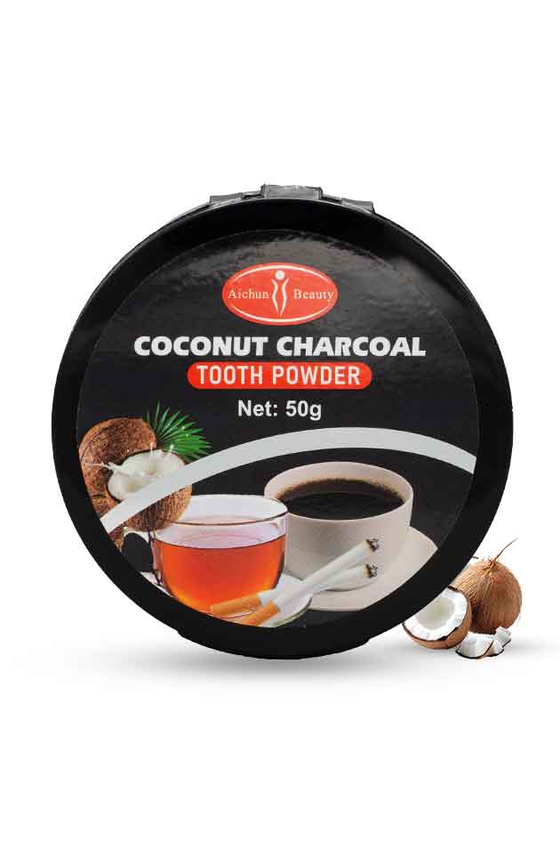 Aichun Beauty Coconut Charcoal Tooth Powder – Natural Teeth Whitening & Detox Formula 50g