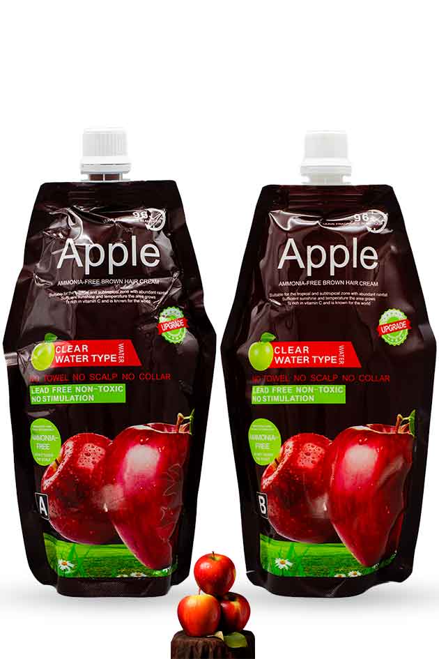 Apple Ammonia-Free Clear Water Hair Dye Cream – 1000ml Duo Pack | Dark Brown