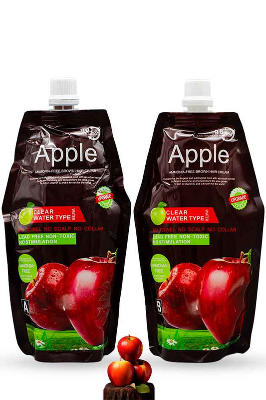 Apple Ammonia-Free Clear Water Hair Dye Cream – 1000ml Duo Pack | Dark Brown