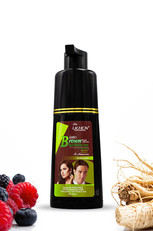Lichen Professional Light Brown Hair Color Shampoo 200ml