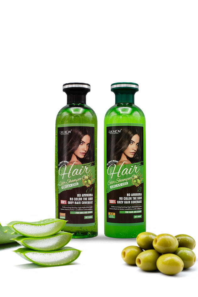 Lichen Professional Hair Color Shampoo Gel Dark Brown 2.0 Argan Oil 500ml x2 in Pakistan