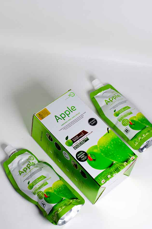 Apple Hair Color Cream Natural Black Shade A and B Refill Pack 1000ml