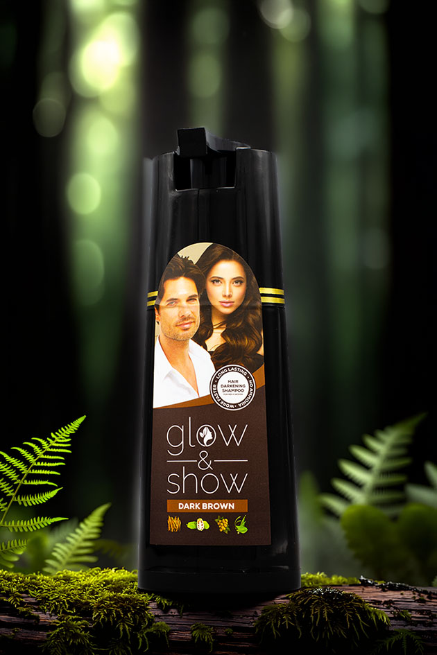 Glow & Show Dark Brown Hair Darkening Shampoo 180ml