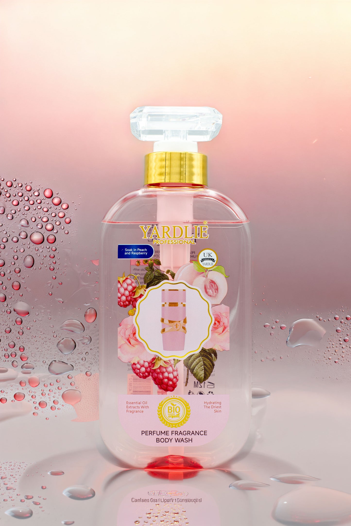 Yardlie Professional Perfume Fragrance Body Wash Peach Raspberry