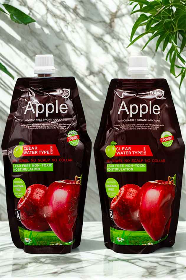 Apple Ammonia-Free Clear Water Hair Dye Cream – 1000ml Duo Pack | Dark Brown