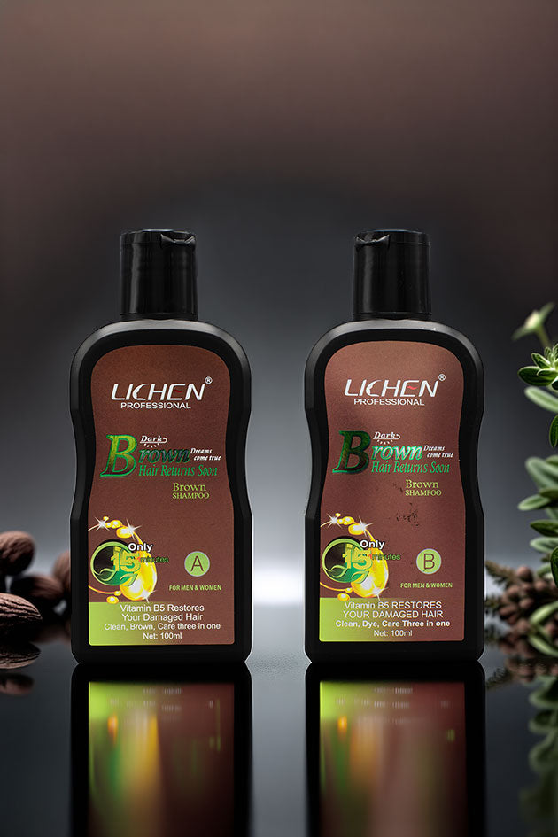 Hair Color Shampoo | Mixing Paste | Dark Brown | Lichen | 200ML