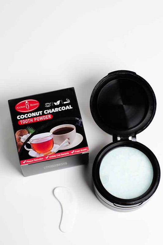 Aichun Beauty Coconut Charcoal Tooth Powder – Natural Teeth Whitening & Detox Formula 50g