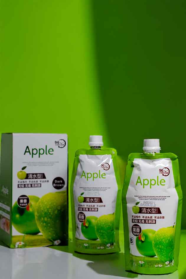 Apple Dark Brown Hair Color Cream Organic and Natural Ammonia Free Full Gray Coverage