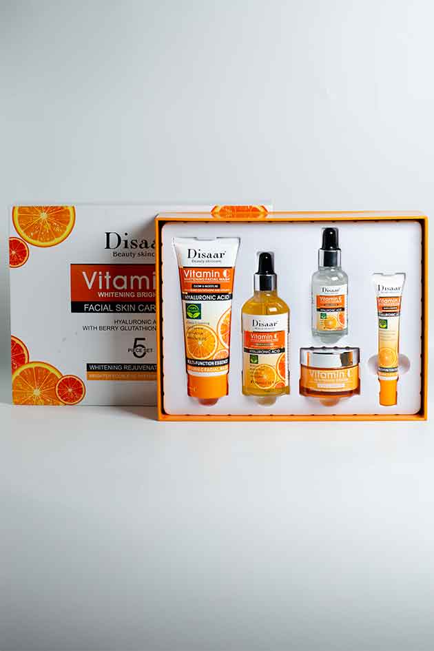 Disaar Vitamin C Brightening & Hydrating Skincare Kit (5-in-1 Glow Set with Hyaluronic Acid)