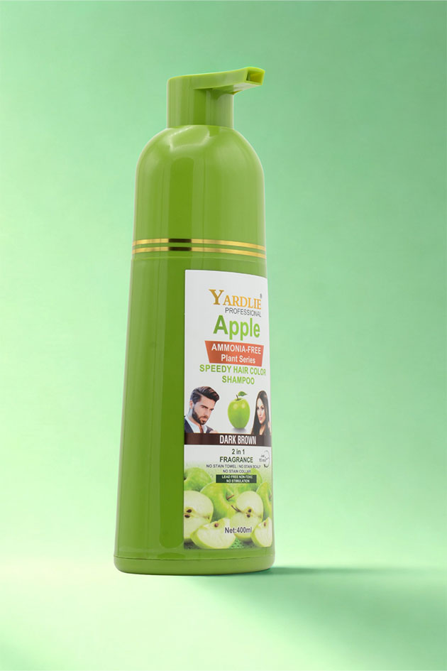 Yardlie Apple Hair Color Shampoo Dark Brown – Instant Hair Dye in Pakistan | 400ml