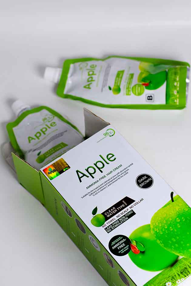 Apple Hair Color Cream Dark Brown Shade A and B Refill Pack 1000ml