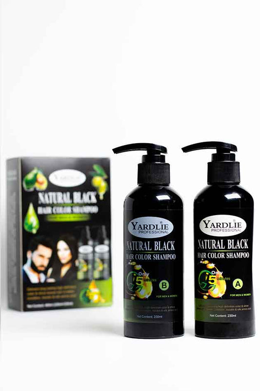 Yardlie Professional Natural Black Hair Color Shampoo 460ml | 10% Leak in Bottle A | Clearance Offer
