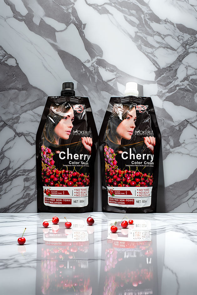 Mokeru Cherry Ammonia Free Black Hair Color Cream 500ml+500ml Pakistan