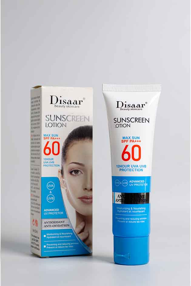 Disaar Sunscreen Lotion SPF 60 – Advanced UV Protection & Moisturizing Formula (Stock Clearance)