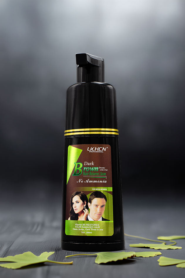 Dark Brown Hair Color Shampoo 200ml by Lichen Professional Pakistan