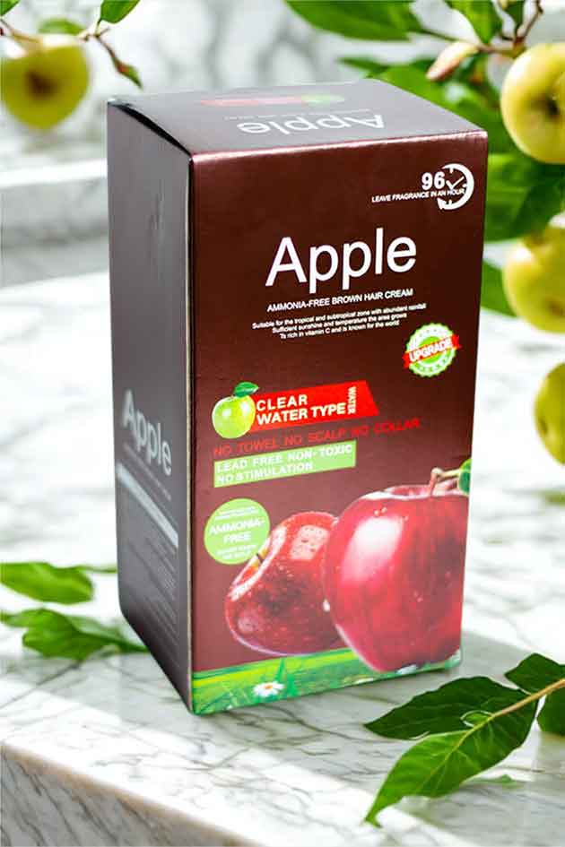 Apple Ammonia-Free Clear Water Hair Dye Cream – 1000ml Duo Pack | Dark Brown