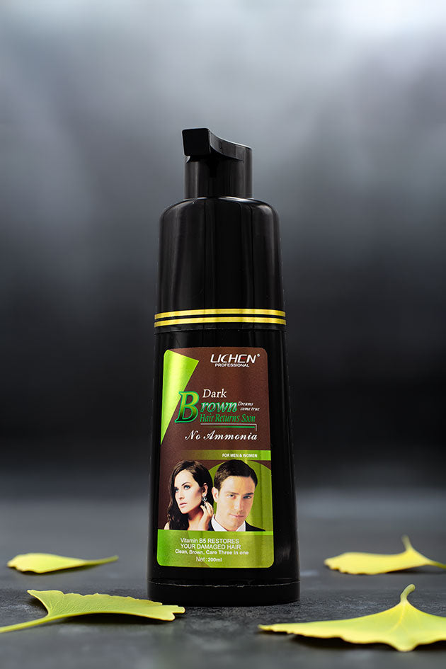 Dark Brown Hair Color Shampoo 200ml by Lichen Professional Pakistan