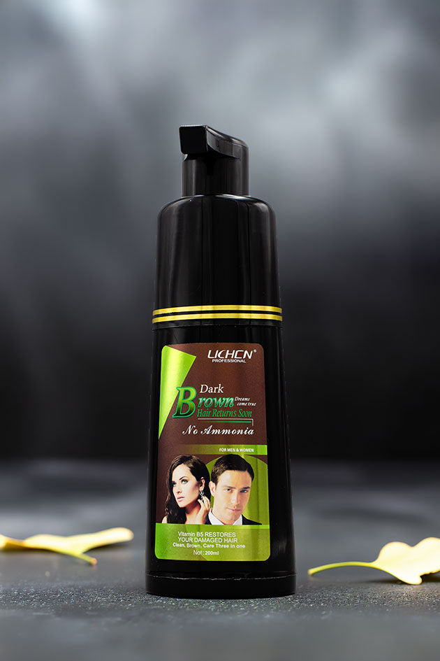 Dark Brown Hair Color Shampoo 200ml by Lichen Professional Pakistan