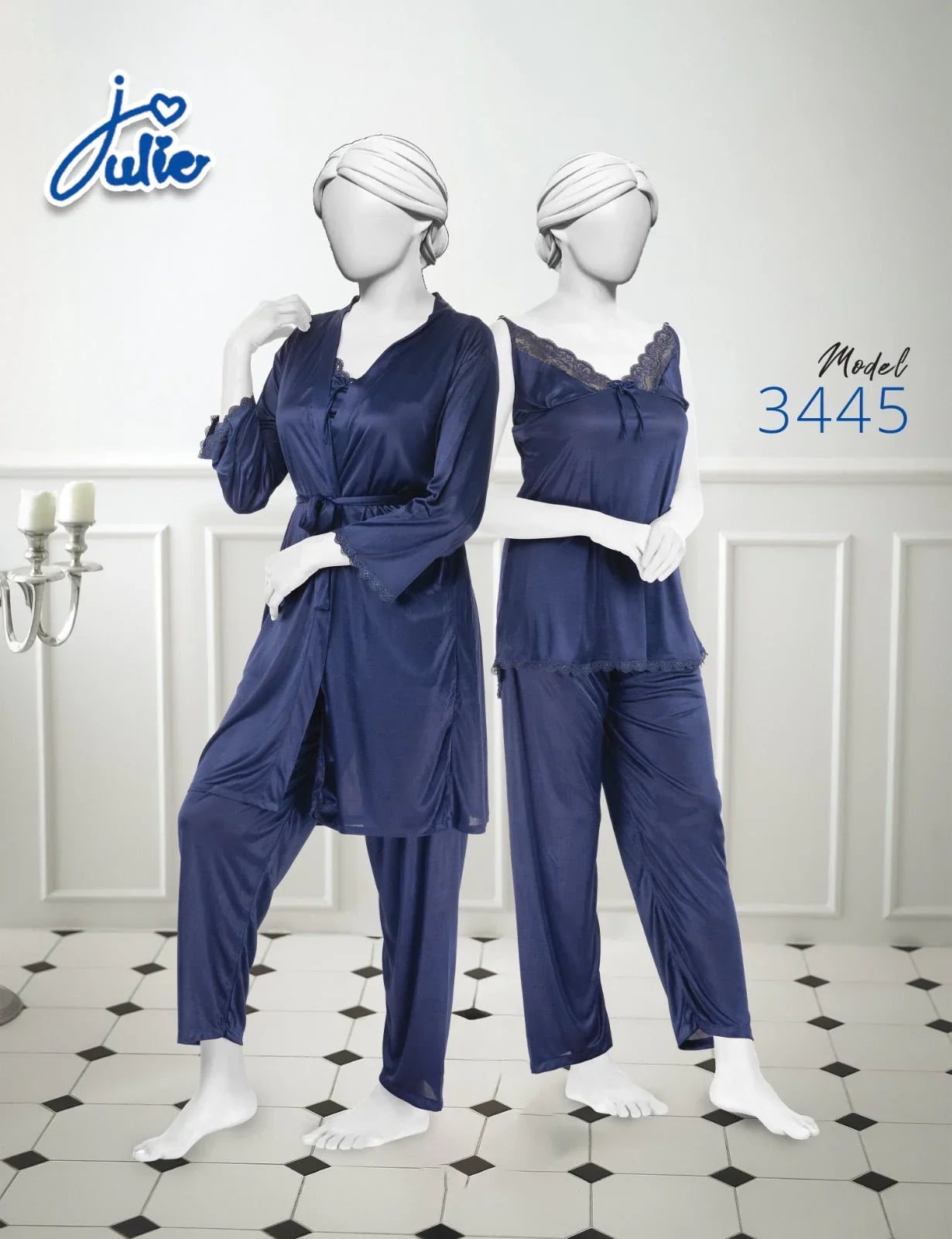 Julie 3 PCS Soft Silk Nigty