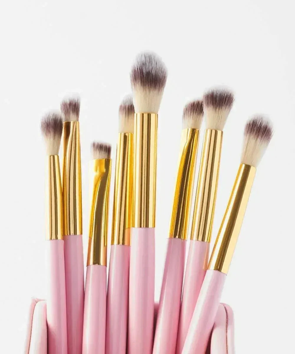 Mudassir Cosmetics | BH Cosmetics | Pink Studded Elegance 12 Piece Brush Set with a Brush Stand